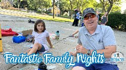 Daughter and Dad coloring with chalk
